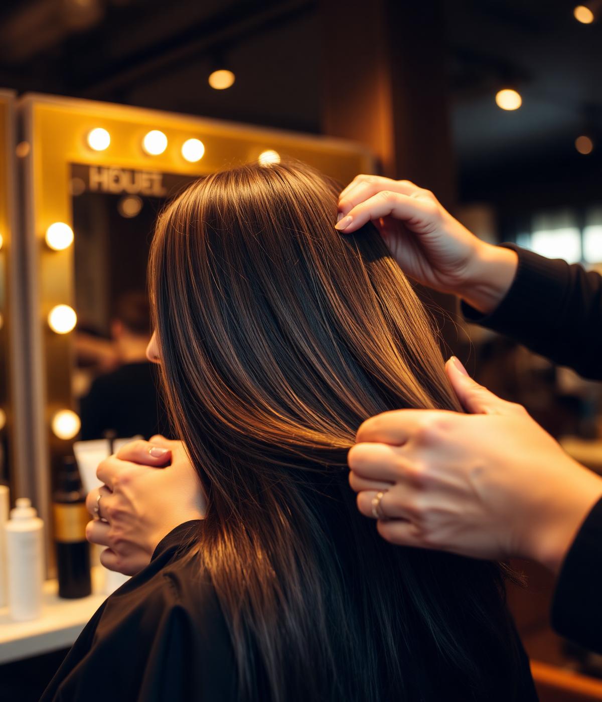 Coiffeuse styliste au travail